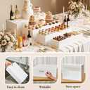 Leinuosen 4 Pcs Extra Large Acrylic Buffet Risers for Food Display Stands Box, 20.7" 19.7" 18.7" 17.7" Rectangle Catering Supplies for Weeding Dessert Table Brunch Setup Decor, Hollow Bottom(White)