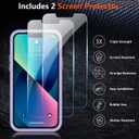 SPIDERCASE Designed for iPhone 13 Case, [10 FT Military Grade Drop Protection] [with 2 pcs Tempered Glass Screen Protector] Slim Case for iPhone 13 6.1 inch (Purple)