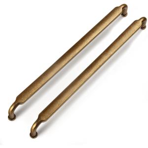 Goo-Ki 6 Pack 5'' Center to Center Vintage Antique Brass Cabinet Pulls – Sleek Tapered Handle for Classic Furniture Retro Kitchen Drawer Hardware