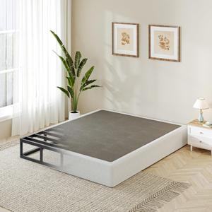 JWIFSEF Queen Size Box Spring 5 Inch Low Profile Mattress Foundation, Heavy Duty Steel Frame Bed Base with Fabric Cover, Easy Assembly, No-Squeak Design, Supports Up to 3500lbs