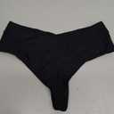 Women's Sexy High Waisted Thong V Cut Bikini Bottom Cheeky Brazilian Swimsuit Bottom L