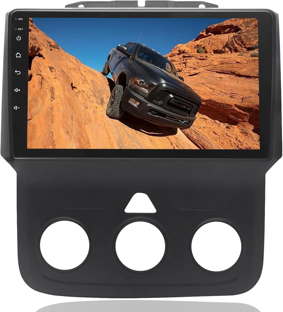 for Dodge Ram 1500 2500 3500 Radio Upgrade 2013-2019: 9 Inch Touchscreen Car Stereo with Wireless CarPlay Android Auto - 4G+32G GPS Navigation Head Unit (Only fit Manual AC)