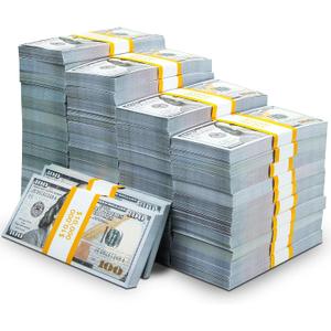 Prop Money 1000Pcs Copy Money Movie Money Play Money Number Learning Education Toys for Girls Boys,Videos, Christmas, Birthday Parties, Weddings and Holiday