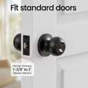 3 Pack Keyed Matte Black Door Knob with Lock Key for Bedrooms Bathroom Closet Pantry Office Standard Indoors Exterior Interior Door Knobs for Doors Hardware Locking Door Handle Keys House Home Decor