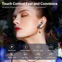 Wireless Earbuds, Bluetooth 5.3 Headphones HiFi Stereo 50H Playback LED Digital Display Ear Buds with ENC Noise Canceling Headset, IPX7 Waterproof Earphones for Gym/Running/Work (Black)