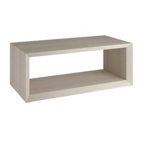 Henn&Hart 48" Rectangular Wood Coffee Table with Open Storage Shelf for Living Room, Family Room, or Office, Beech White