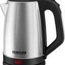 Stariver 2.5L Large Electric Kettle, BPA Free Stainless Steel Water Heater, Fast Boil Electric Tea Kettle, Water Boiler with Auto Shut-Off & Boil-Dry Protection for Family (10-12 Cups) (Black Silver)