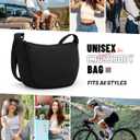 Crossbody Sling Bag for Women Men Trendy, Crescent Bag with Adjustable Strap, 2 Zippers Lightweight