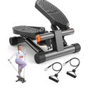 Niceday Steppers for Exercise, Mini Stair Stepper with Resistance Bands at Home Workout Equipment with 300LBS Loading Capacity, Hydraulic Fitness Stepper with LCD Monitor