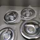 WB31T10010 Pack Of 3, WB31T10011 Pack Of 1, Chrome Range Drip Pans by Blutoget- Electric Stove Drip Pans Fit for GE Hotpoint Ken-more Electric Range with Locking Slot-Includes, WB31T10010 Size is 7.5" Inch, WB31T10011 Size Is 9.3/4" Inch