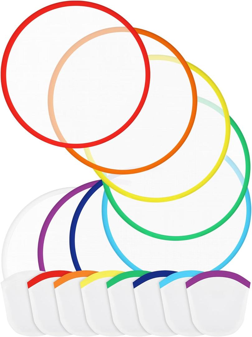 Gejoy Foldable Flying Disc Fans Bulk with Bags 9.8 Inch DIY Sublimation Handheld Cooling Fan Beach Flying Disc for Summer Outdoor Games Activities Birthday Wedding Party Favors (Colorful)