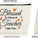 Sazuwu Teacher Gifts from Student Makeup Bag Teacher Appreciation Gifts Inspirational Cosmetic Organizer Travel Bag Thank You Retirement Birthday Present