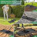 Lawn Leveling Rake - Heavy Duty 30" x 10" Lawn Leveler, Anti-Flip Edge, Adjustable 5FT Handle, Folding Plate for Yard, Soil, Sand, Topsoil Spreader - Garden Ground Top Dressing, Landscaping Tool
