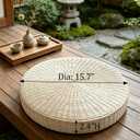 Round Tatami Floor Pillow Cushion, Handwoven Meditation Straw Cushions for Living Room Yoga Window Seat Reading Nook Bedroom Outdoor Seat (Dia: 15.7")