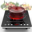 VBGK Electric Cooktop,110V Electric Stove Top,Single Burner LED Touch Control,9 Power Levels, Kids Lock &Timer,Overheat Protection,1800W Portable Induction Cooktop.