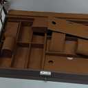 Kukikan Watch Jewelry Box Organizer, 6-Slot 2-Layer Watch Case and Sunglasses Storage with Large Glass Lid, Men's Jewelry Box with Lock, Watch Holder Display Case, Gift for Men Women