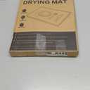 Large Stone Dish Drying Mat for Kitchen Counter,2 PCS Quick Dry Stone Mats,Foldable Water Absorbing Diatomaceous Drying Pad for Countertop Bottles Utensils Cups (Flow Line Dark Gray 24"x16" & 8"x4")