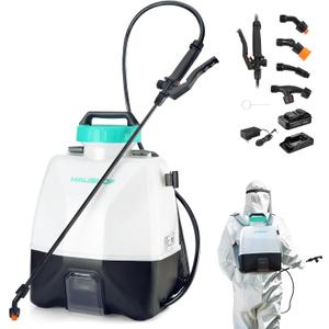 HAUSHOF 4-Gallon Rechargeable Backpack Sprayer  70PSI High-Pressure, 4 Spray Modes, Wide-Mouth Tank for Gardening, Weed Control & Cleaning