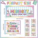 5 x Tosstuki 9 Pcs Large Pastel Gingham Growth Mindset Posters Pastel Gingham Classroom Bulletin Board Set Growth Mindset Back to School Bulletin Board Posters for Classroom Whiteboard Blackboard Decor, 23.6 x 9.8 inches, 11.8 x 9.8 inches