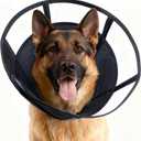 Soft Dog Cone, Stop Licking Deep Pet Recovery Collar After Surgery for Extra Large Dogs, Clear Plastic Breathable Elizabethan Head Neck Circle, Adjustable Comfortable Cones 30cm Long (XL Black)
