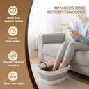 Ionic Foot Bath Detox Machine,Foot Detox Foot Bath Soak Tub with 2 Arrays,80 Disposable Foot Spa Liners,Detox Sea Salt,Folding Foot Spa Bucket,Home Salon-Level Foot Soaking Tub