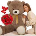 Tezituor Big Teddy Bear,52'' Giant Stuffed Animal Plush Toys for Adults Children,Girlfriend Soft Life Size Bears Plushie Gifts for Valentine, Christmas, Birthday,Baby Shower Decoration