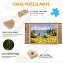 Puzzle Board with Drawers 500 Piece, Small Puzzle Board 14" x 28" Jigsaw Puzzle Table with Cover Mat, 4 Drawers, Small Puzzle Table, Birthday Gifts