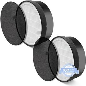 Levoit LV-H132 Air Purifier Genuine Replacement Filter, AHAM VERIFIDE, High-Efficiency Activated Carbon for Removal of Smoke, Odor, Allergens, Pollen, LV-H132-RF, 2 Pack