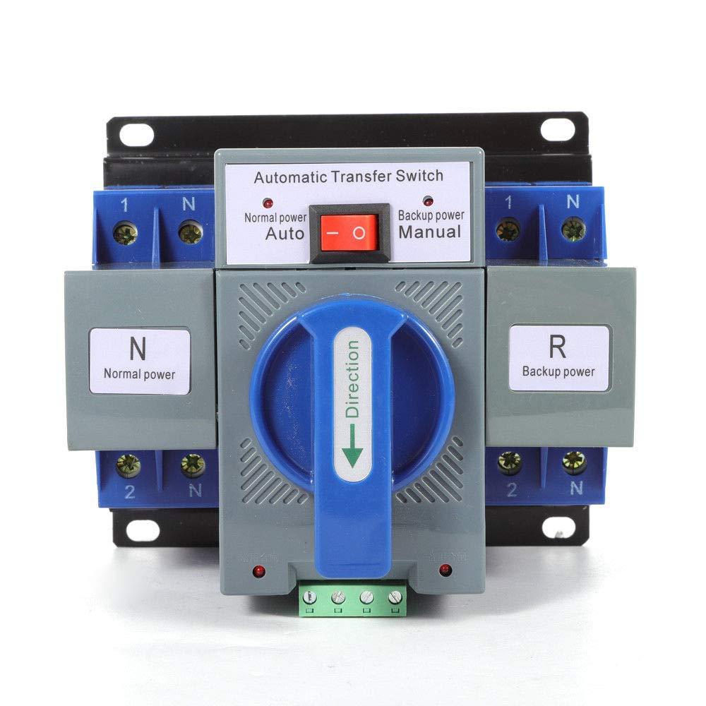 JONASC 220V 63A 2P Dual Power Automatic Transfer Switch Generator Changeover Switch 50HZ/60HZ