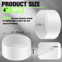5 Packs 4 Inch PVC Pipe End Cap, White