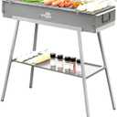 WILLBBQ Charcoal Grill Tailgate Parties, Patio, Beach Barbecues, Backyard Gatherings,Alloy Steel BBQ Barbecue Outdoor Grilling with Durable Support Frame and Dual Adjustable Vents (31.6x10.3x5.1 inch)