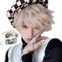 Wig Premium Line Active Top Stylist Produce 6 Items Set Inner Color Line Men's Original Wig Short Small Face Effect(BTS Beige DY27B)