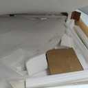 47.24" Round Dining Table for 4-6 Person, Round Kitchen Table with Wood Top, Circle Dinner Pedestal Tables with Metal Legs for Dining Room Kitchen (White Marble)