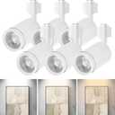 10W LED Track Lighting Heads L-Type Adjustable Ceiling Spotlights, 3000K/4000K/5700K, Flicker-Free CRI90+ (6-Pack) White Track Light Fixtures for Accent, Task & Art Lighting