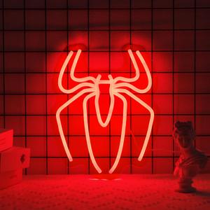 Red Spider Neon Sign LED Light for Wall Decor Dimmable Gaming Neon Sign Wall Signs 5 Brightness Adjustments USB Night Neon Light for Room Game Kids Room Man Cave Party Decor Gift (11x9in)