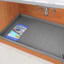 SIKADEER 34" x 19" Under Sink Mat Waterproof , Silicone Mat Kitchen Drawer Shelf and Cabinet Liner, Sink Protector for Bathroom Organizers and Storage, Boot Tray Pet Food Mats (Dark Gray)