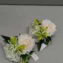 Ling's moment 2pcs Prom Wrist Corsage Artificial Flowers, Girl/Mother Corsages Wristlet Dcor for Homecoming/Wedding/Anniversary, etc. White Ivory