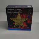Christmas Tree Topper Lighted with 6 Pattern Projection Patterns, Christmas Star Tree Topper Built-in LED Rotating Lights, 3D Glitter Dynamic Projection for Christmas Tree Decor(Sliver) (Silver)