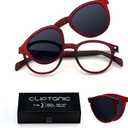 2-in-1 Magnetic Clip- On Blue Light Blocking Glasses with Case, Anti-Reflective Computer Eyewear for Men & Women