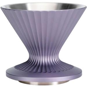 Pour Over Coffee Dripper Drip Coffee Pour Over Maker Resuable Blossom Cone Funnel Stainless Steel Metal Coffee Filter for Travel, Camping, Office, Home, Coffee Maker Brew (Dreamlike Lavender)