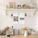 Christmas Dog Kitchen Towels - Set of 2, Coquette Bows Christmas Tree Hand Dish Towels, 16x24 Inches