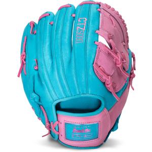 Franklin Sports Baseball Fielding Glove - Men's Adult and Youth Baseball Glove - CTZ5000 Cowhide Infield and Outfield Baseball Gloves (Blue/Pink)