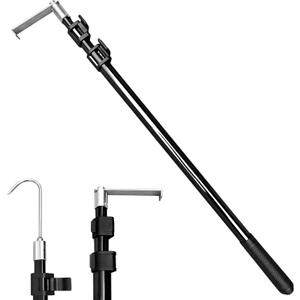 Truck Bed Cargo Grabber Reach Retriever Tool, New Upgraded Extendable Pull Push Pole with Hooks, Used for Pickup Truck, SUV, Trailers, RVs (Aluminum Alloy)