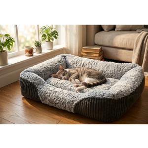 Bed Orthopedic Memory Foam Sofa Bolstered Washable Cover Grey