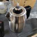 Amazon Basics Electric Kettle, Stainless Steel Kettle with Digital Display, Strix Control, Insulated Function