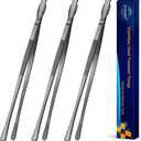 JETKONG 3 Pcs 14-Inch Long Stainless Steel Thin Tongs Heavy Duty Kitchen Cooking Tweezers Tongs (14 14 14 Inch, Black)