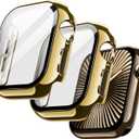 JETech Plated Case with Screen Protector for Apple Watch Series 11/10 42mm, Metallic Luster Design, Overall Protective Cover, Built-in Tempered Glass Film High Sensitivity, 2 Pack (Gold)