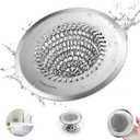 Wokdada Bathtub Drain Hair Catcher, Fast Drainage Shower Drain Hair Catcher, Reversible 304 Stainless Steel Drain Protector for Pop-Up and Regular Drains of Bathroom (Patented Product)