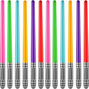 Bedwina Inflatable Light Sabers for Kids - (Pack of 12) 35-inch Neon Color Blow-Up Toy Saber Swords, Party Favors, Goodie Bags, Star Galaxy Theme Birthdays & Prize Toys
