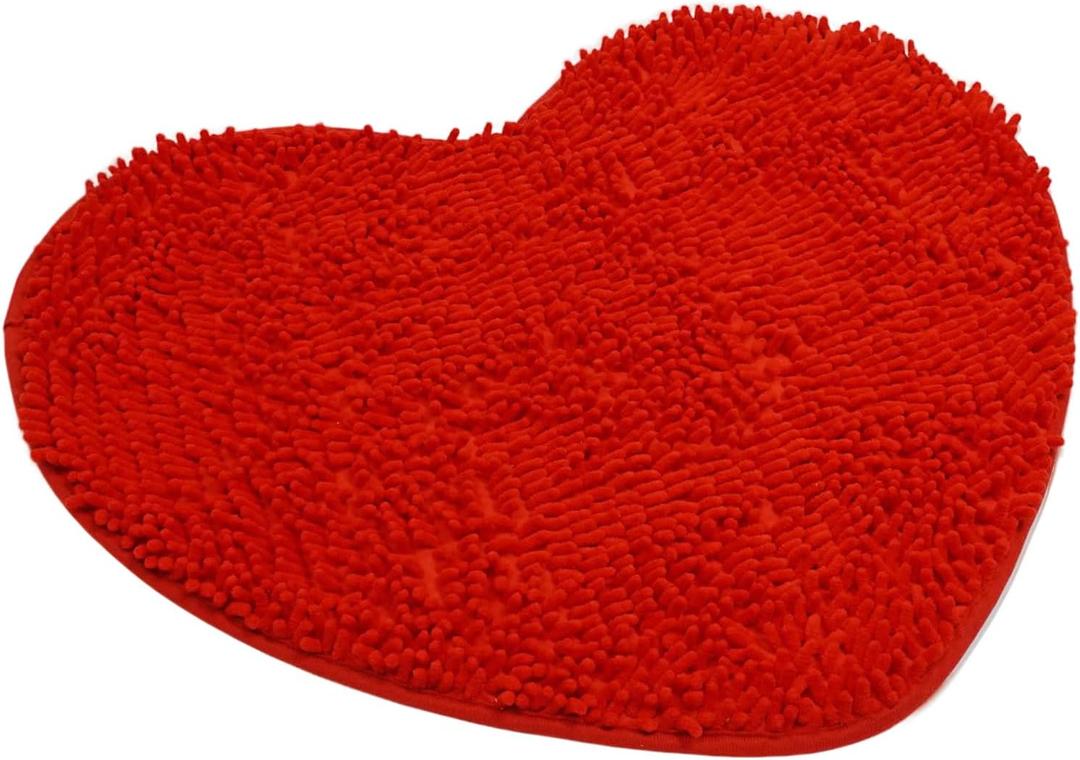 Valentine's Day Rugs, Red Love Heart Shaped Bathroom Rug, Cute Love Bath Mats for Bathroom Home Decor (red)